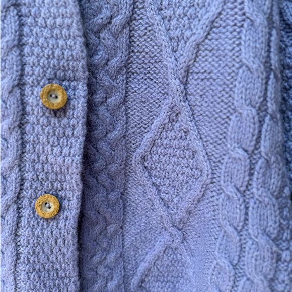 Connemara Knitwear Merino Wool 100% Pure Wool Made in Ireland purple cardigain - Picture 6 of 8